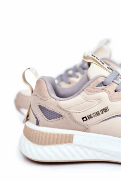 Hot Sportowe Męskie Buty Big Star Beżowe GG174465 Męskie Obuwie Sportowe Męskie