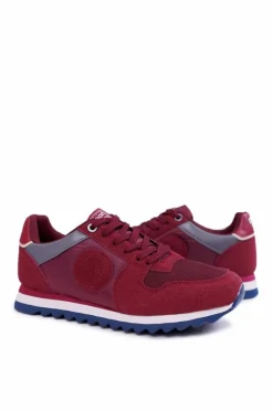 Sale Big Star Shoes Sportowe Męskie Buty Big Star Bordowe DD174349