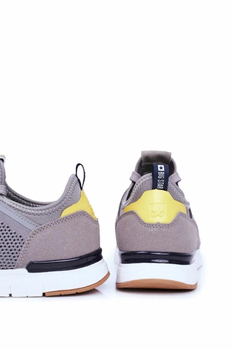 Obuwie Sportowe Męskie>Big Star Shoes Sportowe Męskie Buty Big Star Szare FF174166