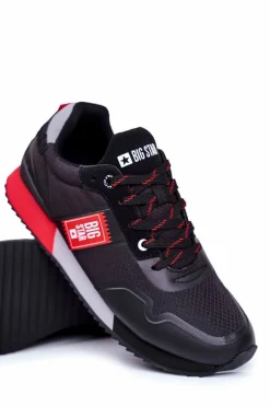 Outlet Sportowe Męskie Buty Big Star Czarne GG174181 Męskie Obuwie Sportowe Męskie