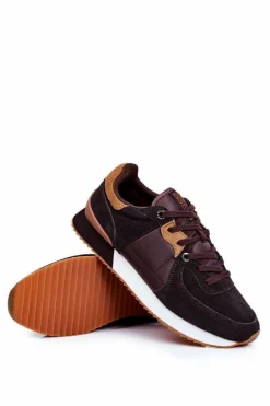 New Big Star Shoes Sportowe Męskie Buty Big Star Brązowe GG174177