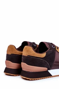 New Big Star Shoes Sportowe Męskie Buty Big Star Brązowe GG174177