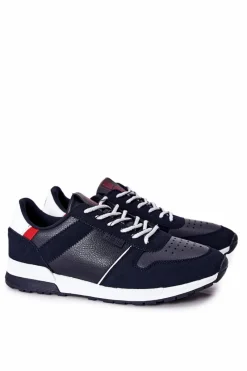 Clearance Big Star Shoes Sportowe Męskie Buty Memory Foam Big Star II174083 Granatowe