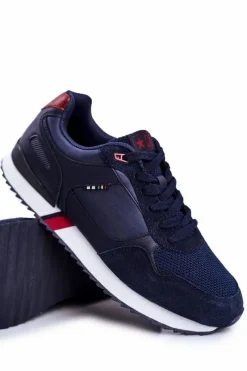 Hot Evento Sportowe Męskie Buty Skóra Zamsz Granatowe Fonsi