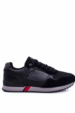 Clearance Evento Sportowe Męskie Buty Skóra Zamsz Czarne Fonsi