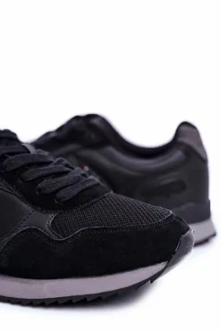 Clearance Evento Sportowe Męskie Buty Skóra Zamsz Czarne Fonsi