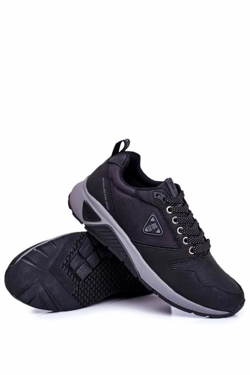 Obuwie Sportowe Męskie>Big Star Shoes Sportowe Męskie Buty Sneakersy Big Star Czarne GG174350
