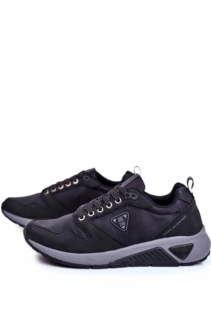 Obuwie Sportowe Męskie>Big Star Shoes Sportowe Męskie Buty Sneakersy Big Star Czarne GG174350