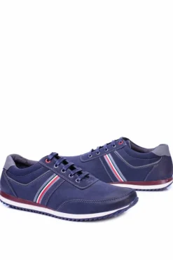 Outlet Boto Sportowe Męskie Granatowe Półbuty Casual Henry