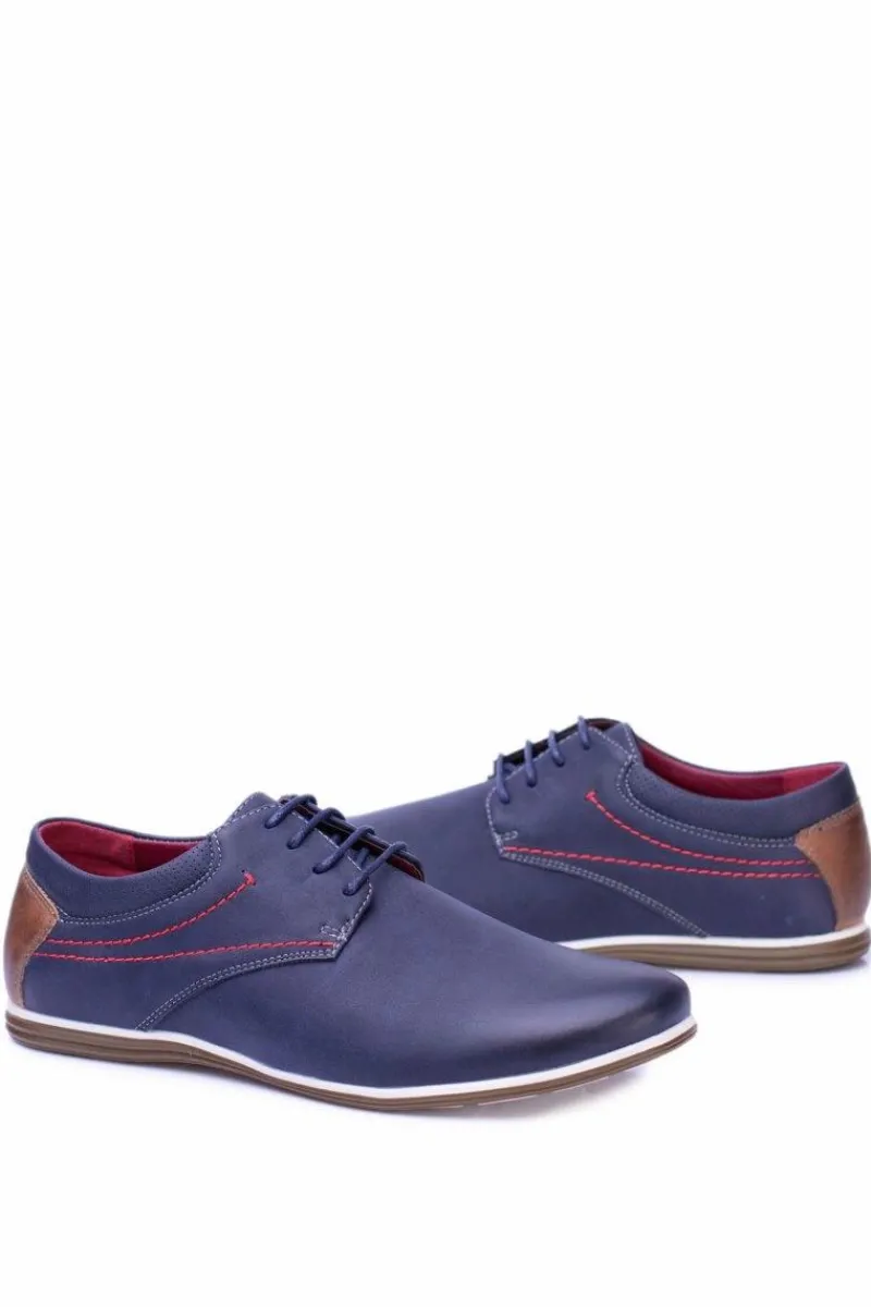 New Sportowe Męskie Granatowe Półbuty Casual Marlabo Męskie Półbuty Casual