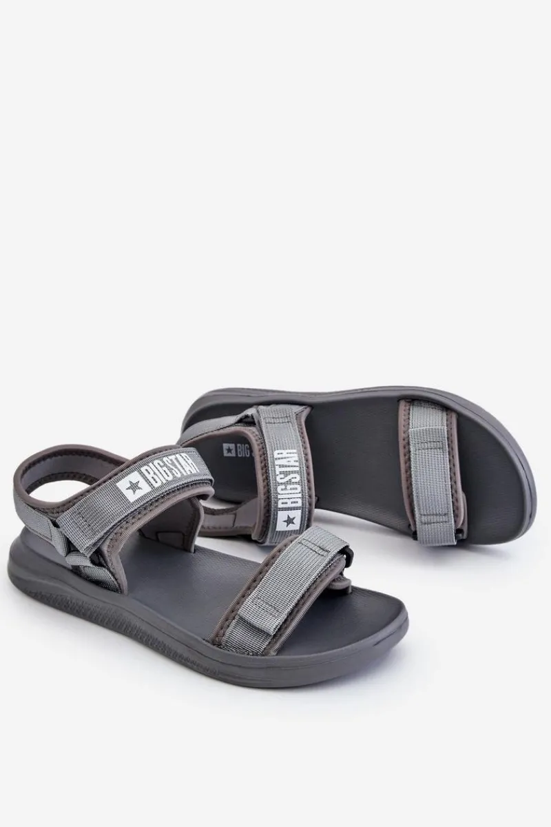 Sandały Męskie|Sandały Big Star>Big Star Shoes Sportowe Męskie Sandały Big Star HH174843 Szare