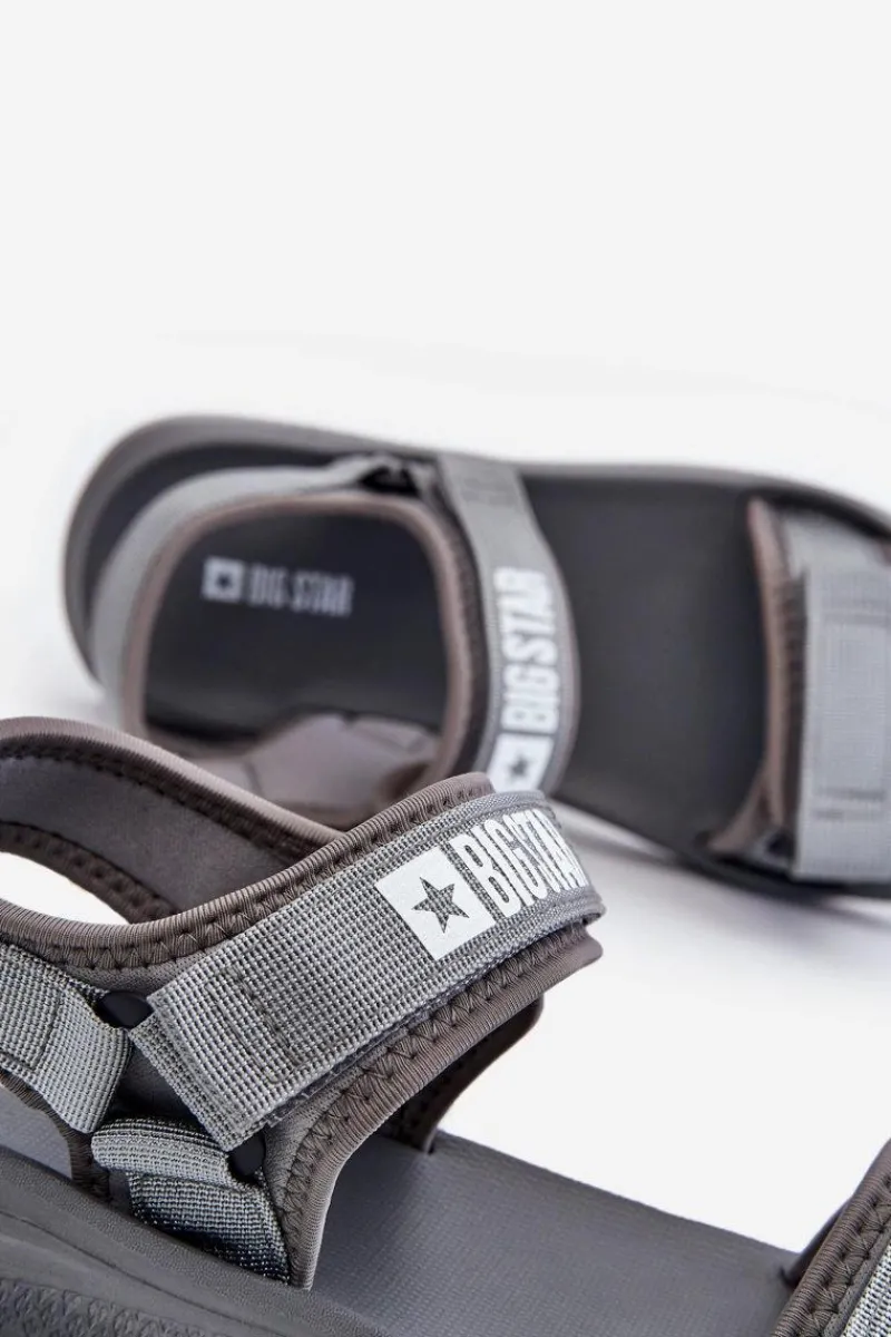 Sandały Męskie|Sandały Big Star>Big Star Shoes Sportowe Męskie Sandały Big Star HH174843 Szare
