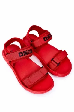 Best Big Star Shoes Sportowe Męskie Sandały Big Star HH174844 Czerwone