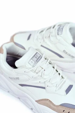 Best Sportowe Obuwie Męskie Big Star Białe GG174573 Męskie Obuwie Sportowe Męskie