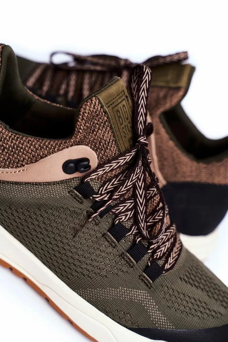 New Big Star Shoes Sportowe Obuwie Męskie Big Star Khaki FF174278