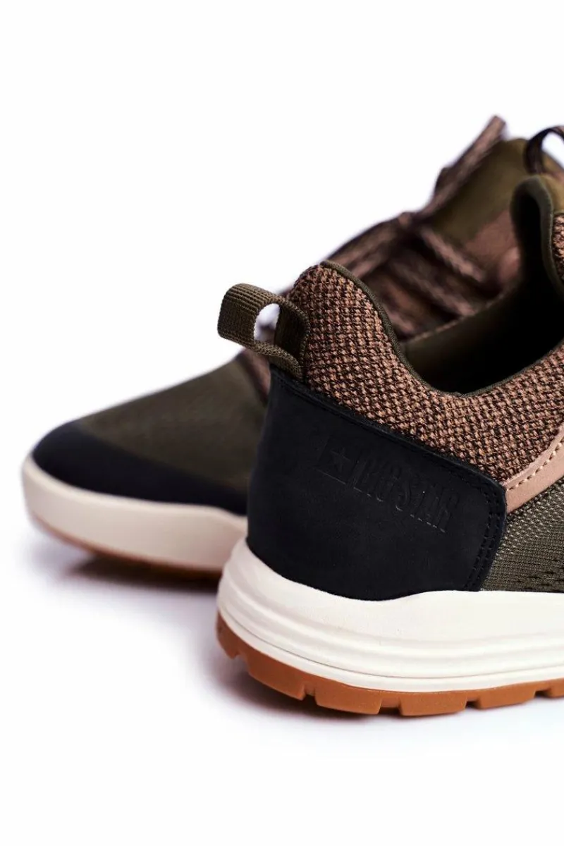 New Big Star Shoes Sportowe Obuwie Męskie Big Star Khaki FF174278