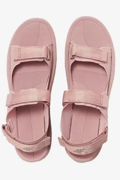 Sandały Płaskie></noscript>4F Sportowe Sandały Damskie RSS2SANF057-56S Pudrowy Róż Różowy