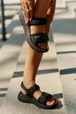 Online Big Star Shoes Sportowe Sandały Damskie Na Platformie Big Star RR274A077 Czarne Czarny