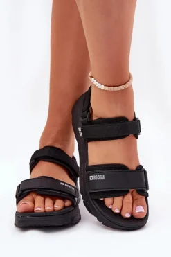 Online Big Star Shoes Sportowe Sandały Damskie Na Platformie Big Star RR274A077 Czarne Czarny