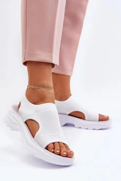 Sandały Gumowe|Sandały Płaskie>Boto Sportowe Sandały Damskie Na Grubej Podeszwie Białe Deinaleia