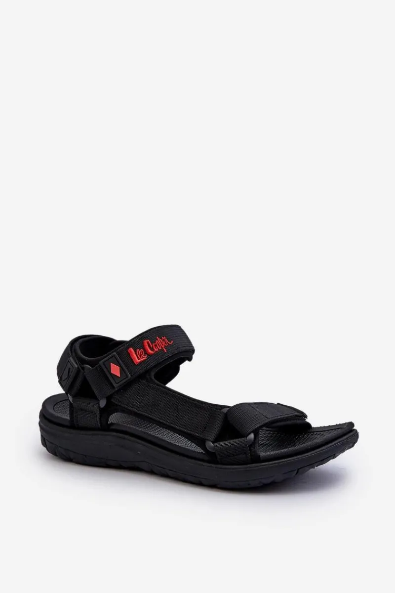 Discount Sportowe Sandały Męskie LCW-24-34-2620 Czarne Męskie Sandały Męskie