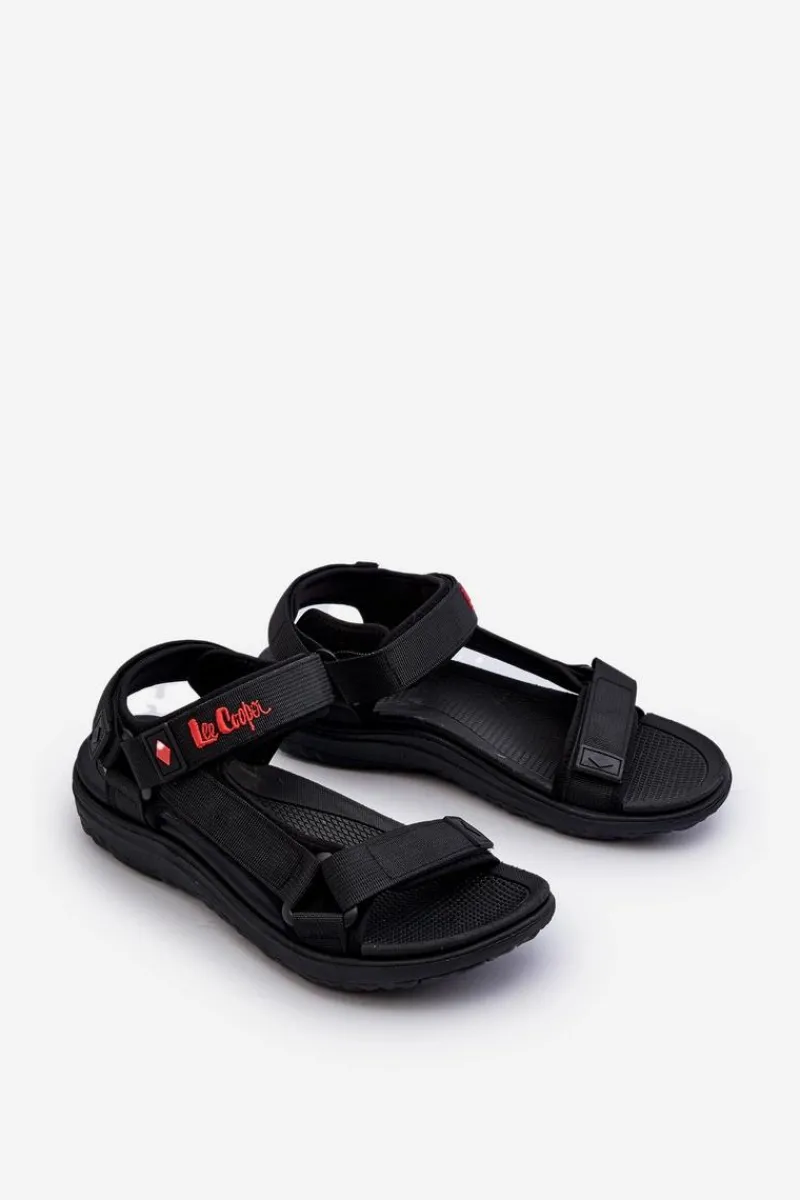 Discount Sportowe Sandały Męskie LCW-24-34-2620 Czarne Męskie Sandały Męskie