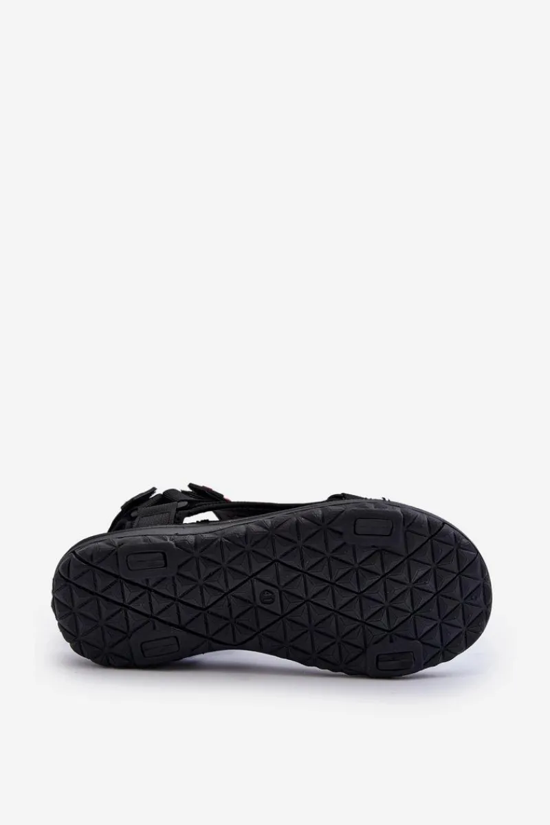 Discount Sportowe Sandały Męskie LCW-24-34-2620 Czarne Męskie Sandały Męskie