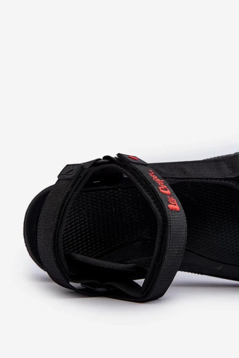 Discount Sportowe Sandały Męskie LCW-24-34-2620 Czarne Męskie Sandały Męskie