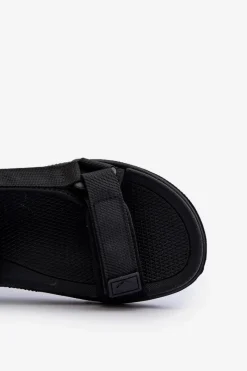 Discount Sportowe Sandały Męskie LCW-24-34-2620 Czarne Męskie Sandały Męskie