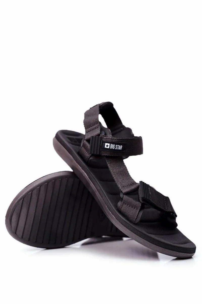 Sandały Męskie|Sandały Big Star>Big Star Shoes Sportowe Sandały Męskie Szare Big Star FF174501