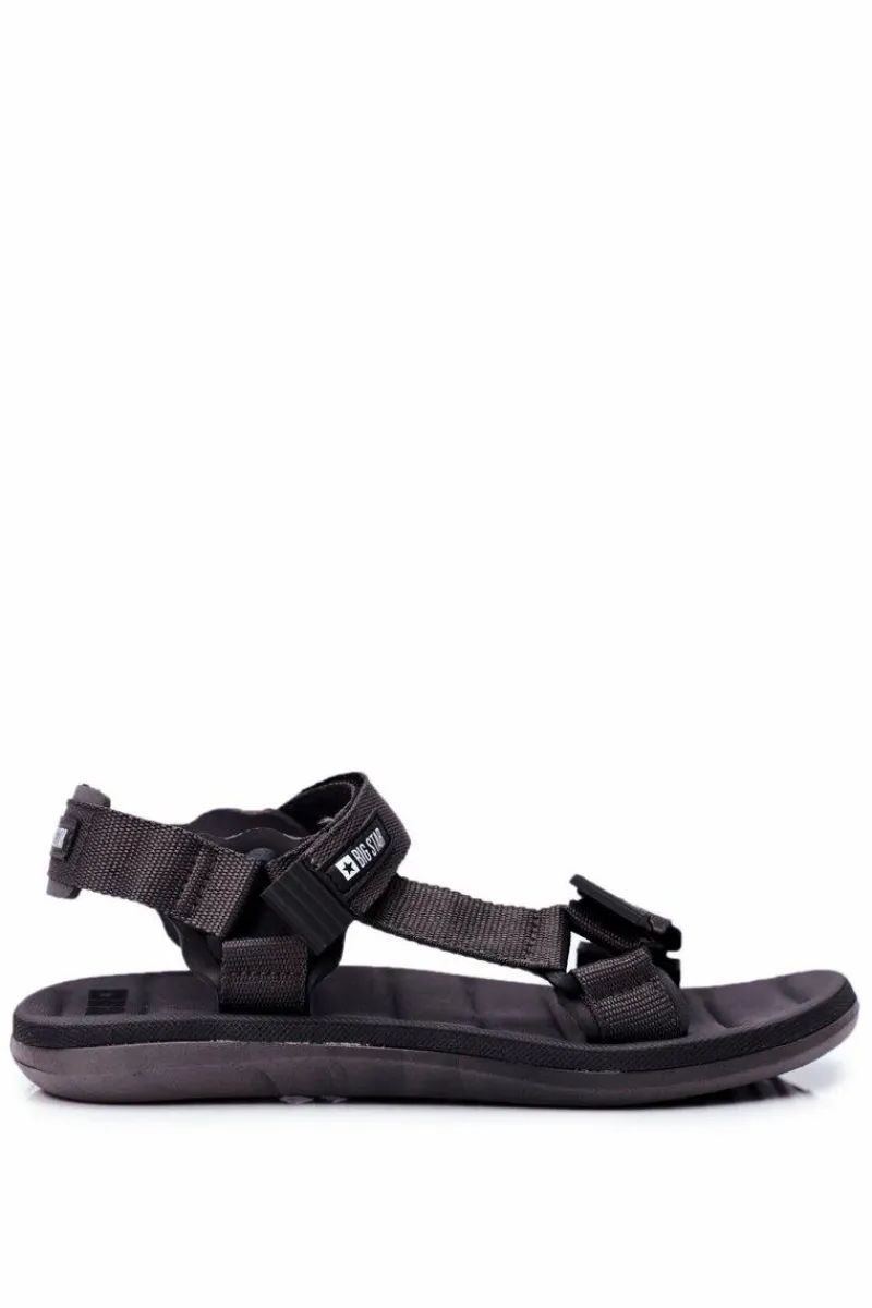 Sandały Męskie|Sandały Big Star>Big Star Shoes Sportowe Sandały Męskie Szare Big Star FF174501