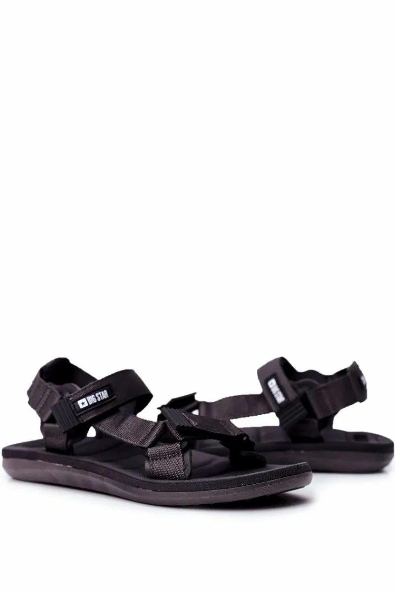 Sandały Męskie|Sandały Big Star>Big Star Shoes Sportowe Sandały Męskie Szare Big Star FF174501