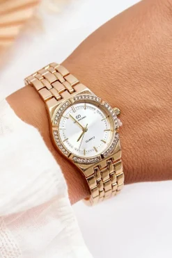 Zegarki>Giorgio&Dario Stalowy Zegarek Z Cyrkoniami Złoty