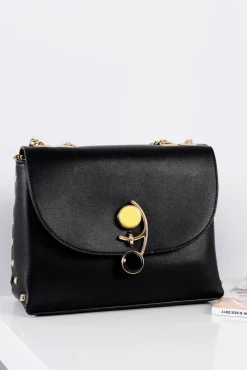 Clearance Stylowa Czarna Torebka Damska Listonoszka Złoty Łańcuch Listonoszki