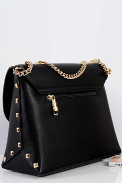 Clearance Stylowa Czarna Torebka Damska Listonoszka Złoty Łańcuch Listonoszki