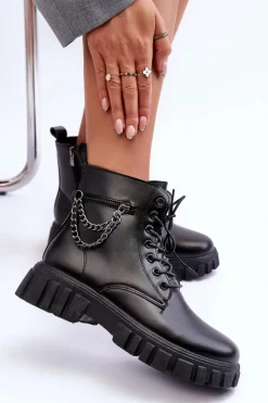 Botki Sznurowane|Czarne Botki><noscript><img width=