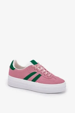 Boto Stylowe Sneakersy Damskie Na Platformie Różowe Silavia