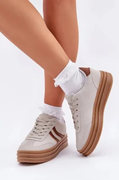 Buty Sportowe Na Platformie|Sneakersy Damskie>Boto Stylowe Sneakersy Na Platformie Szare Doriwa Szary