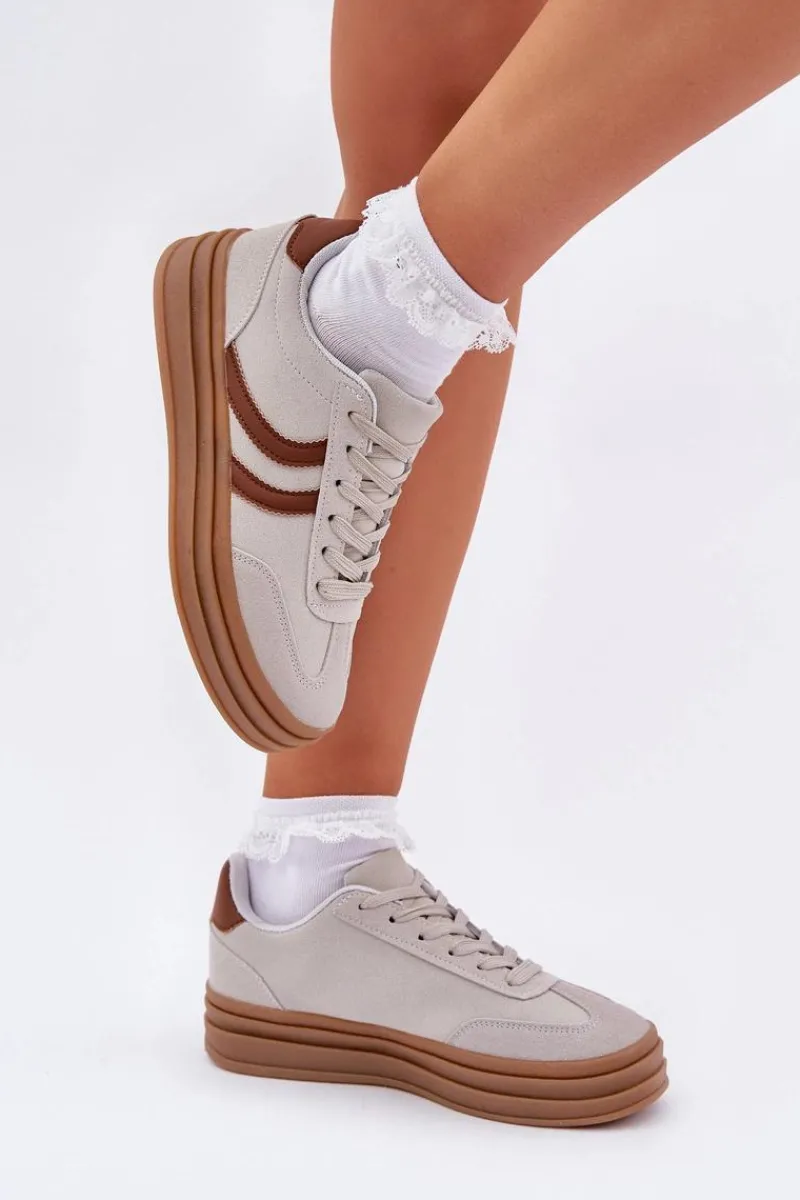 Buty Sportowe Na Platformie|Sneakersy Damskie>Boto Stylowe Sneakersy Na Platformie Szare Doriwa Szary