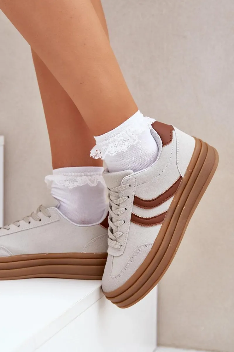 Buty Sportowe Na Platformie|Sneakersy Damskie>Boto Stylowe Sneakersy Na Platformie Szare Doriwa Szary