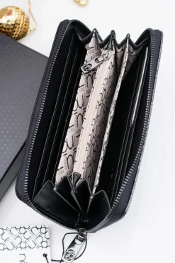 Outlet Boto Stylowy Damski Czarno Szary Portfel Nobo