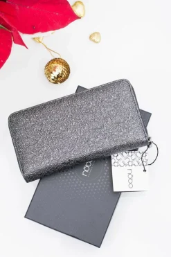 Outlet Boto Stylowy Damski Czarno Szary Portfel Nobo