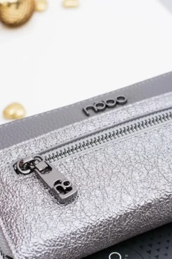 Boto Stylowy Damski Srebrno Szary Portfel Nobo
