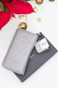 Boto Stylowy Damski Srebrno Szary Portfel Nobo