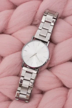 New Stylowy Srebrny Damski Zegarek z Bransoletą Zegarki