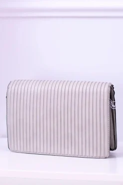 Boto Szara Damska Klasyczna Prążkowana Torebka