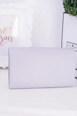 New Szara Damska Kopertówka Złote Okucia Kopertówki