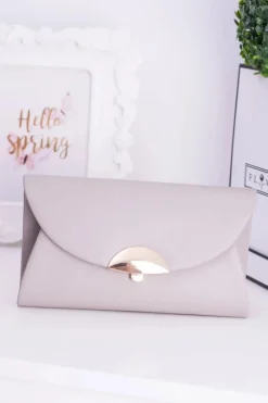 Discount Szara Kopertówka Torebka na Łańcuszku Kopertówki