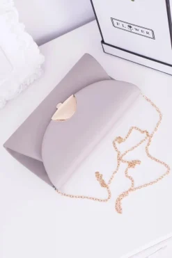 Discount Szara Kopertówka Torebka na Łańcuszku Kopertówki