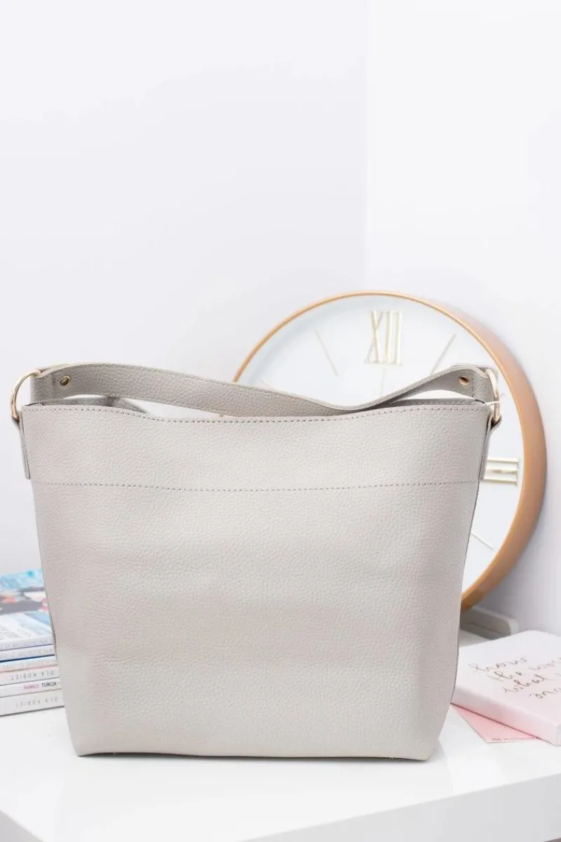 Discount Szara Torebka Damska A4 na Rami Torebki Klasyczne